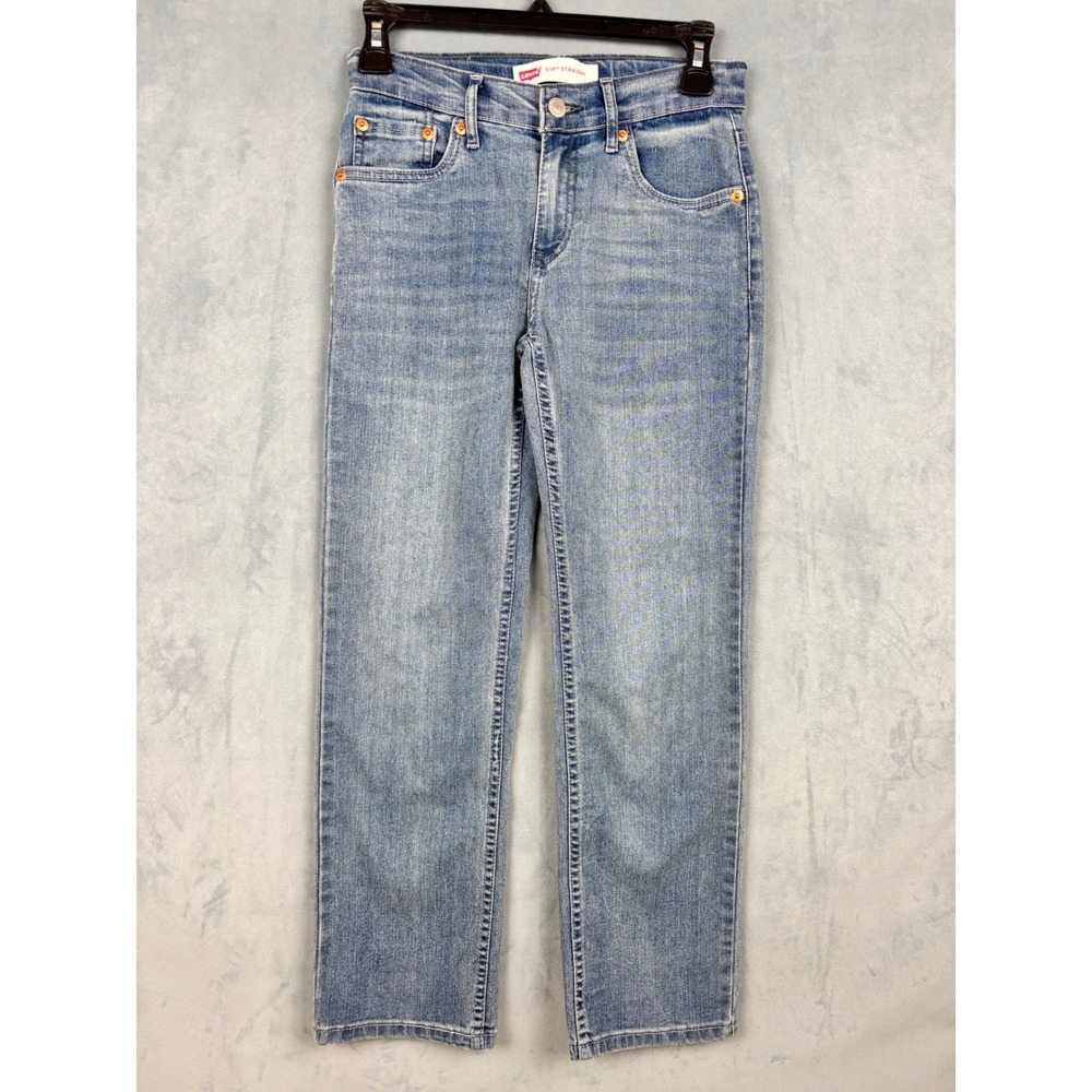 Levis 514 Straight Leg Jeans Boys 12 Reg W26 L26 Medium Wash Blue Denim Pants